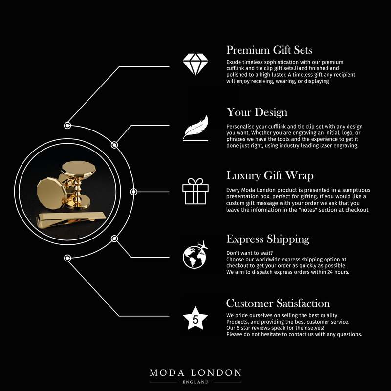 Luxury Gold Cufflinks for Father of the Bride & Groom - Elegant, Personalised Wedding Keepsake